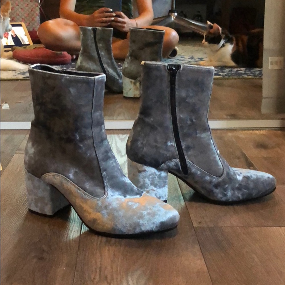Barney’s Velour blue boots